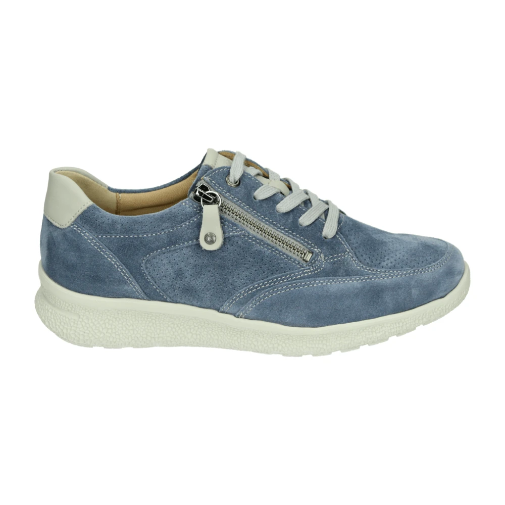 Hartjes Blauwe Suède Lage Sportschoenen Dames Schoenen