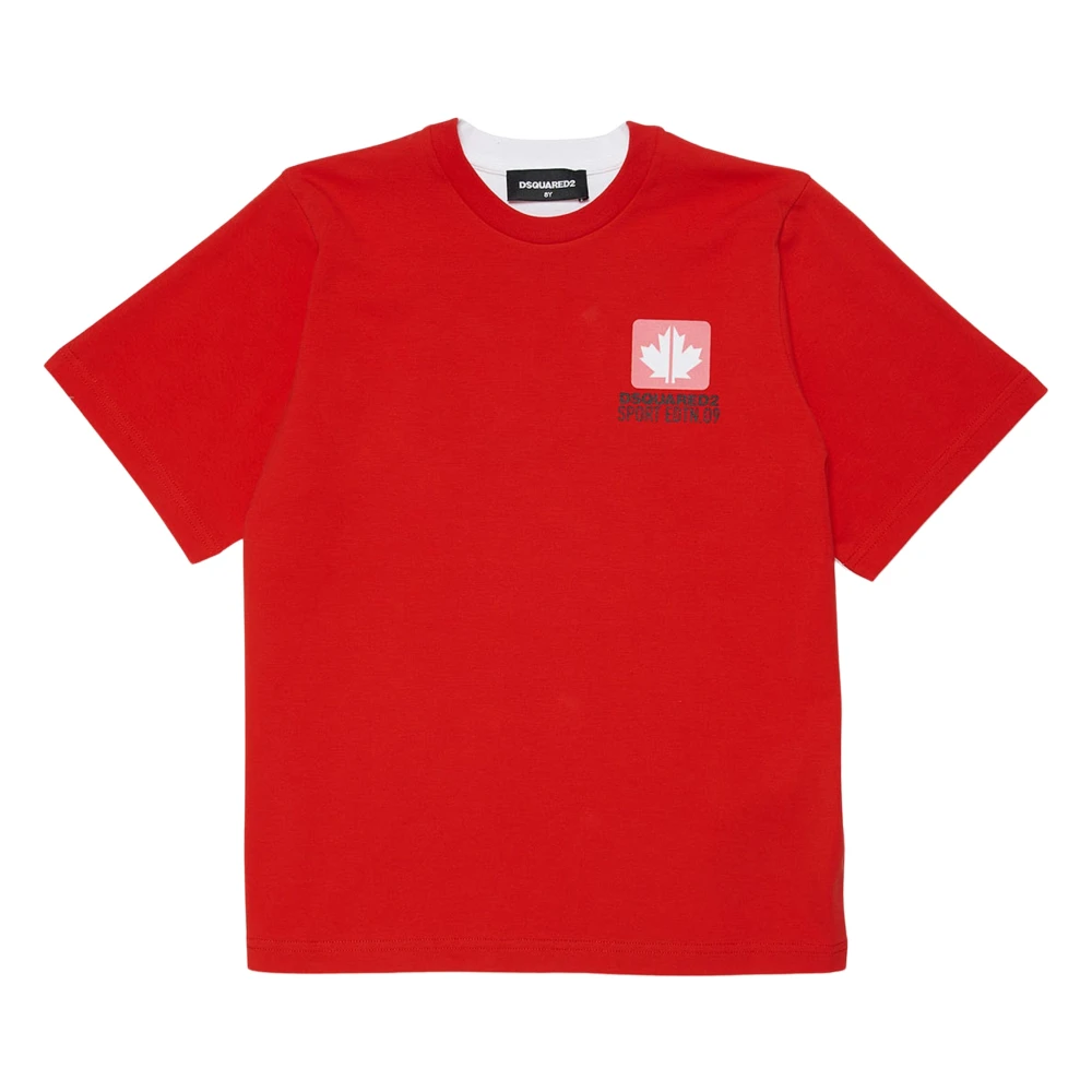 Dsquared2 Unisex Kids Red Kids Short Sleeve T-Shirts, 4 Y, Logo T-Shirt