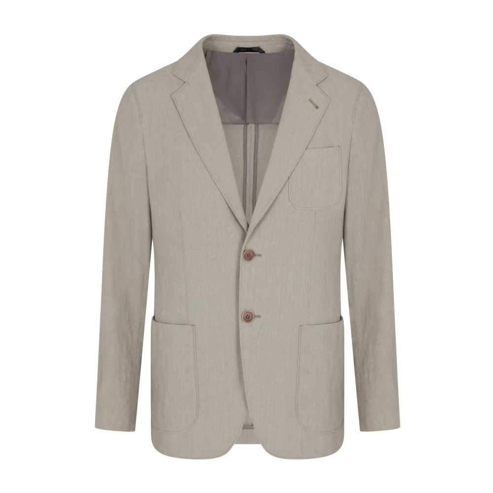 Giorgio Armani Duvgrå Jacka Mandel Beige Stil Gray, Herr