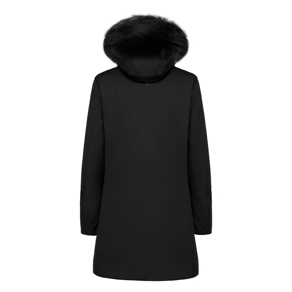 People of Shibuya Technische parka met afneembare bontcapuchon Black Dames