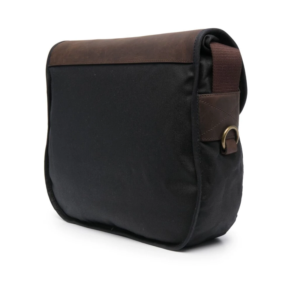 Barbour Blauwe Katoenen Foldover Tas met Goudkleurige Hardware Blue Heren