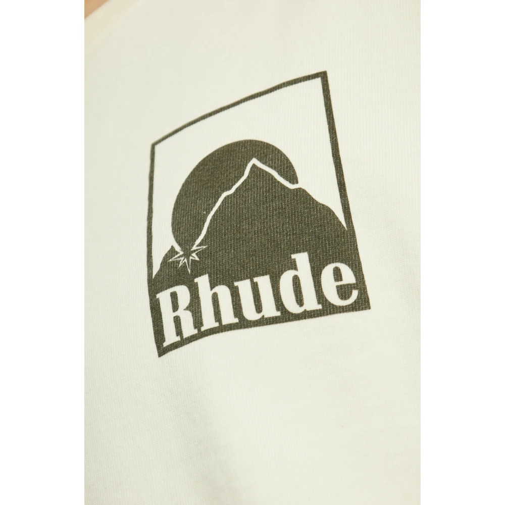 Rhude T-shirt met Logo Beige Heren