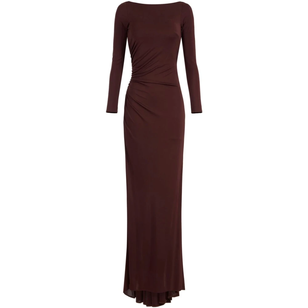 Elisabetta Franchi Bruine Elegante Jurk Brown Dames