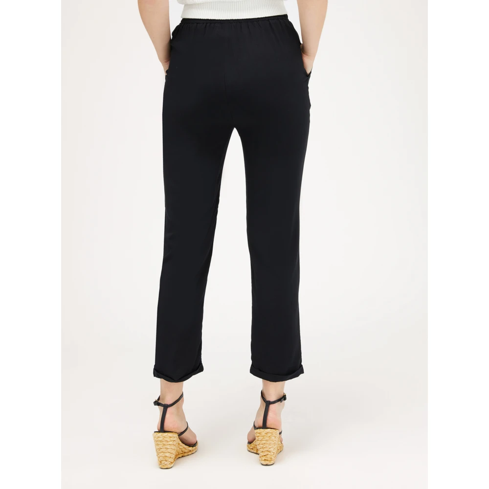 Motivi Flowing Jogger Broek Black Dames