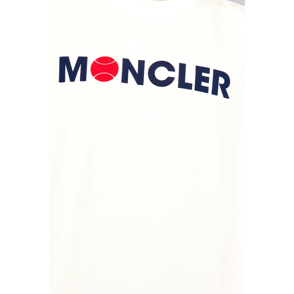 Moncler T-shirt met logo Beige Heren