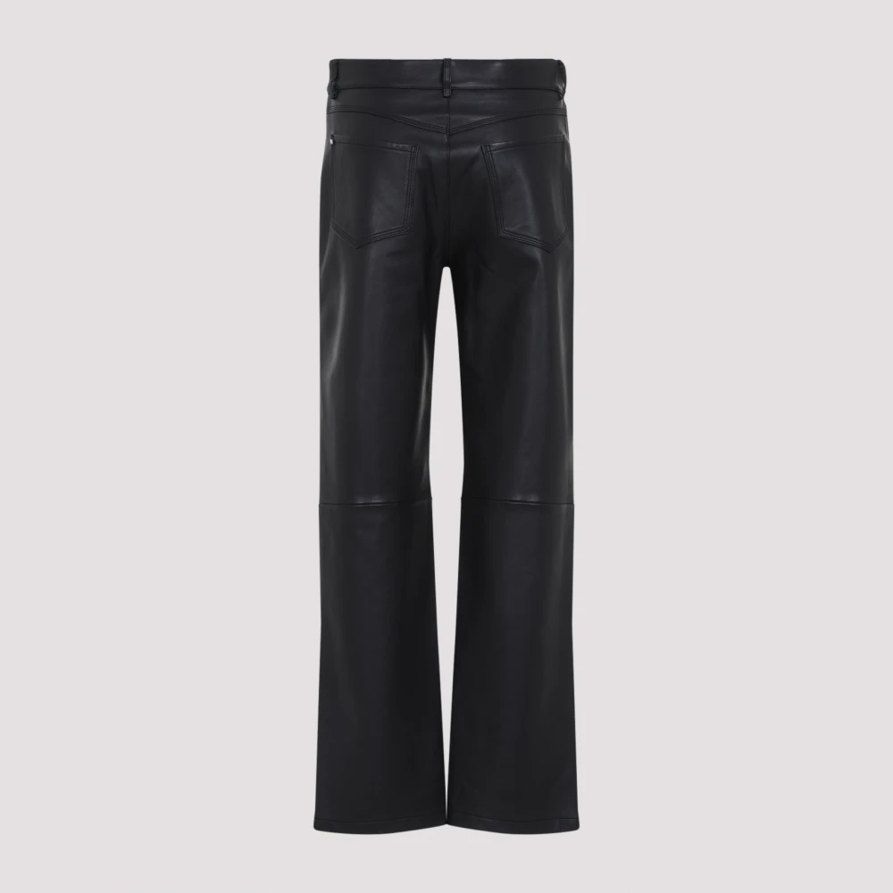 SPORTMAX Zwarte Leren Broek Damesmode Black Dames