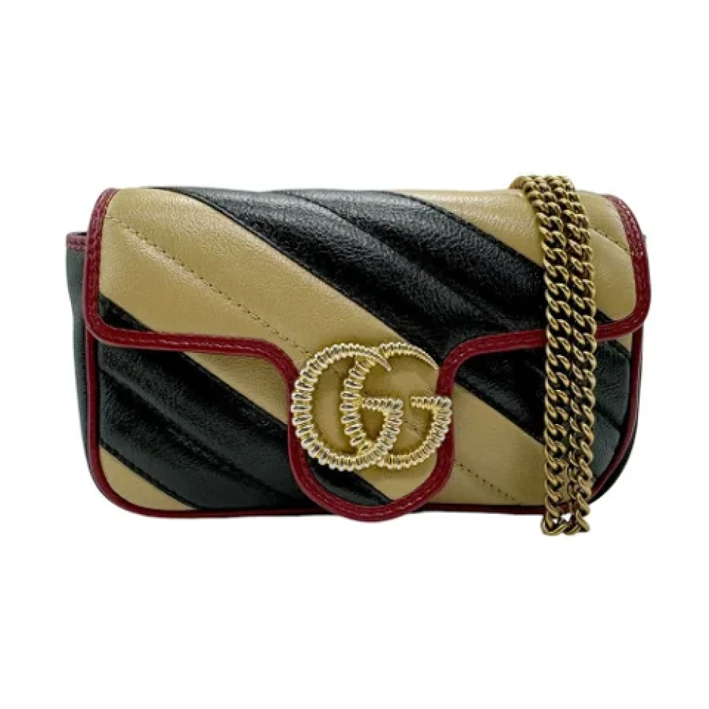 Gucci Vintage Pre-owned Leather gucci-bags Beige Dames