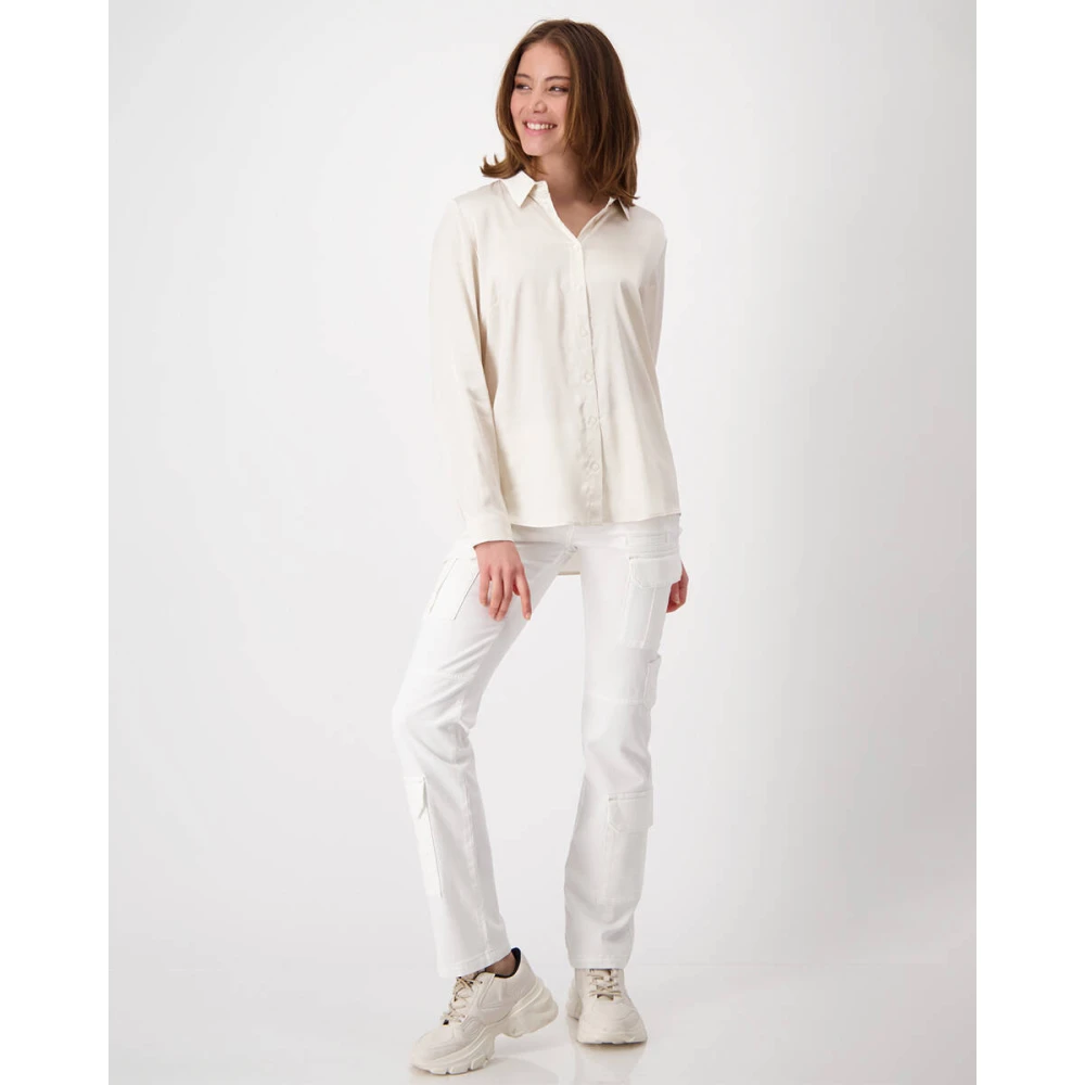 monari Lange Mouw Blouse Beige Dames