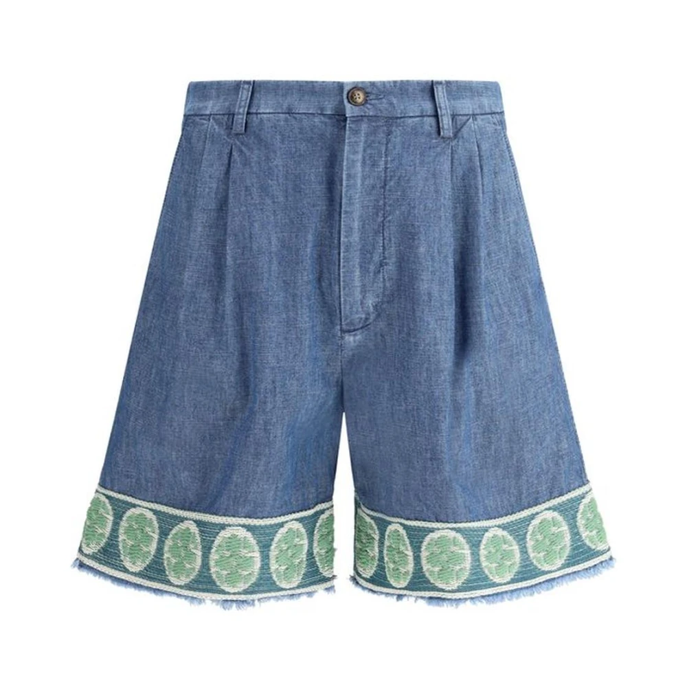 Valentino Garavani Blauwe Katoenen Shorts Gemaakt in Italië Blue Heren
