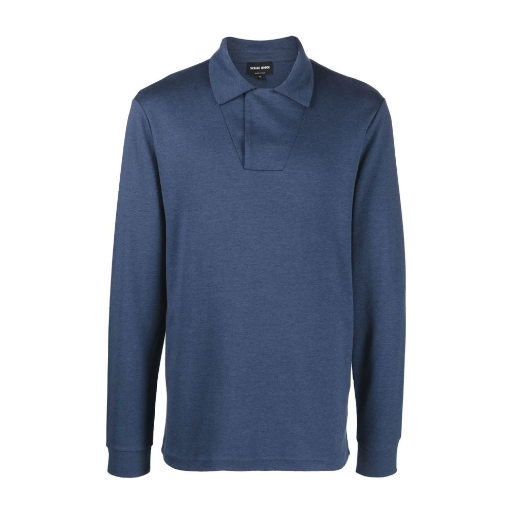 Giorgio Armani Polo Shirts Blue Heren