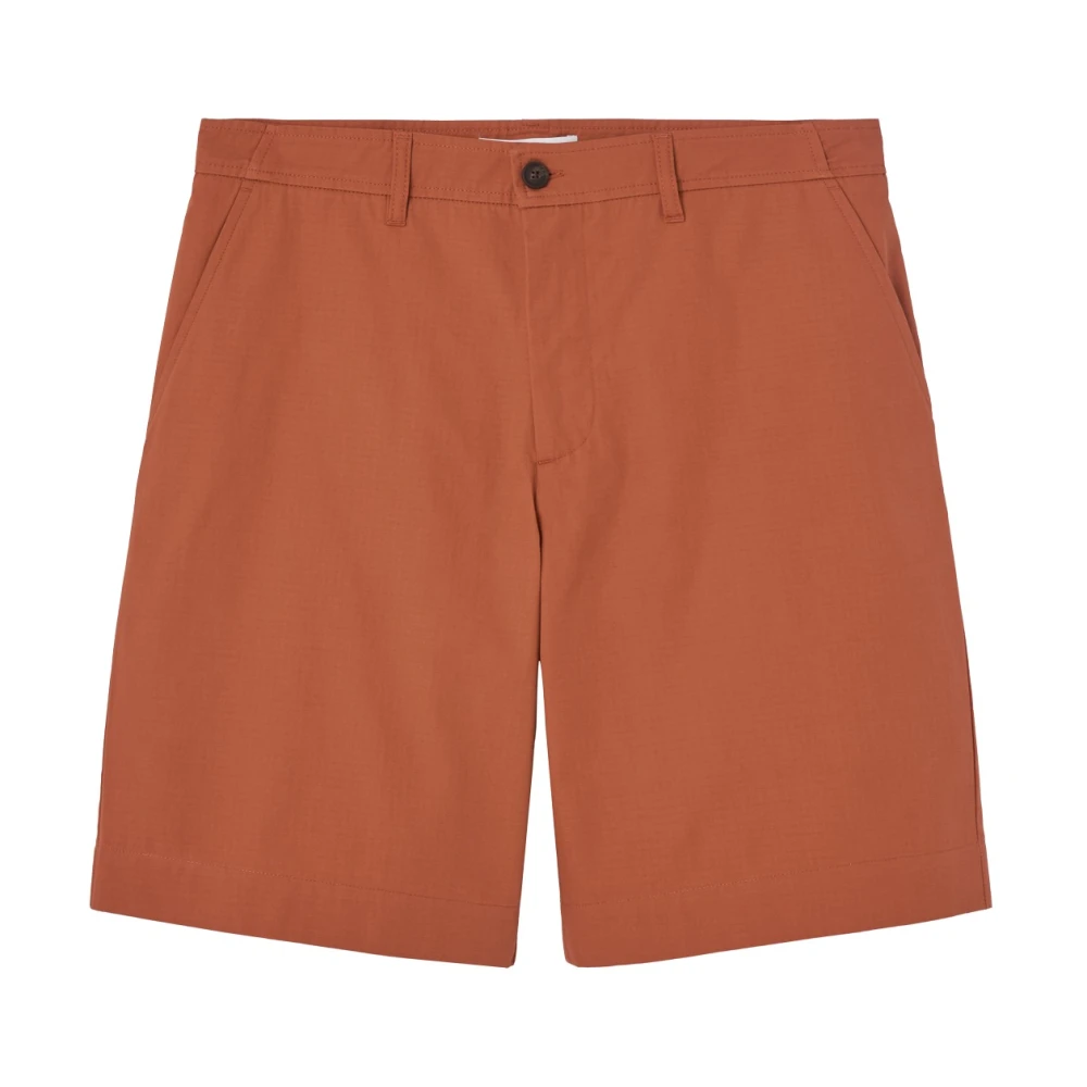 Maison Kitsuné Men's Brown Casual Shorts, W44, Orange Cotton Bermuda Shorts