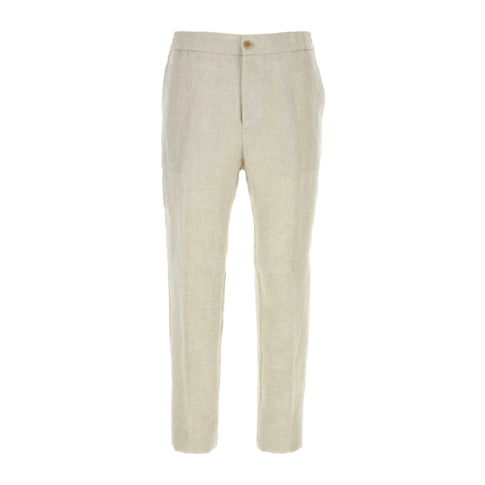 ETRO Lichtgrijze Linnen Broek Beige Heren