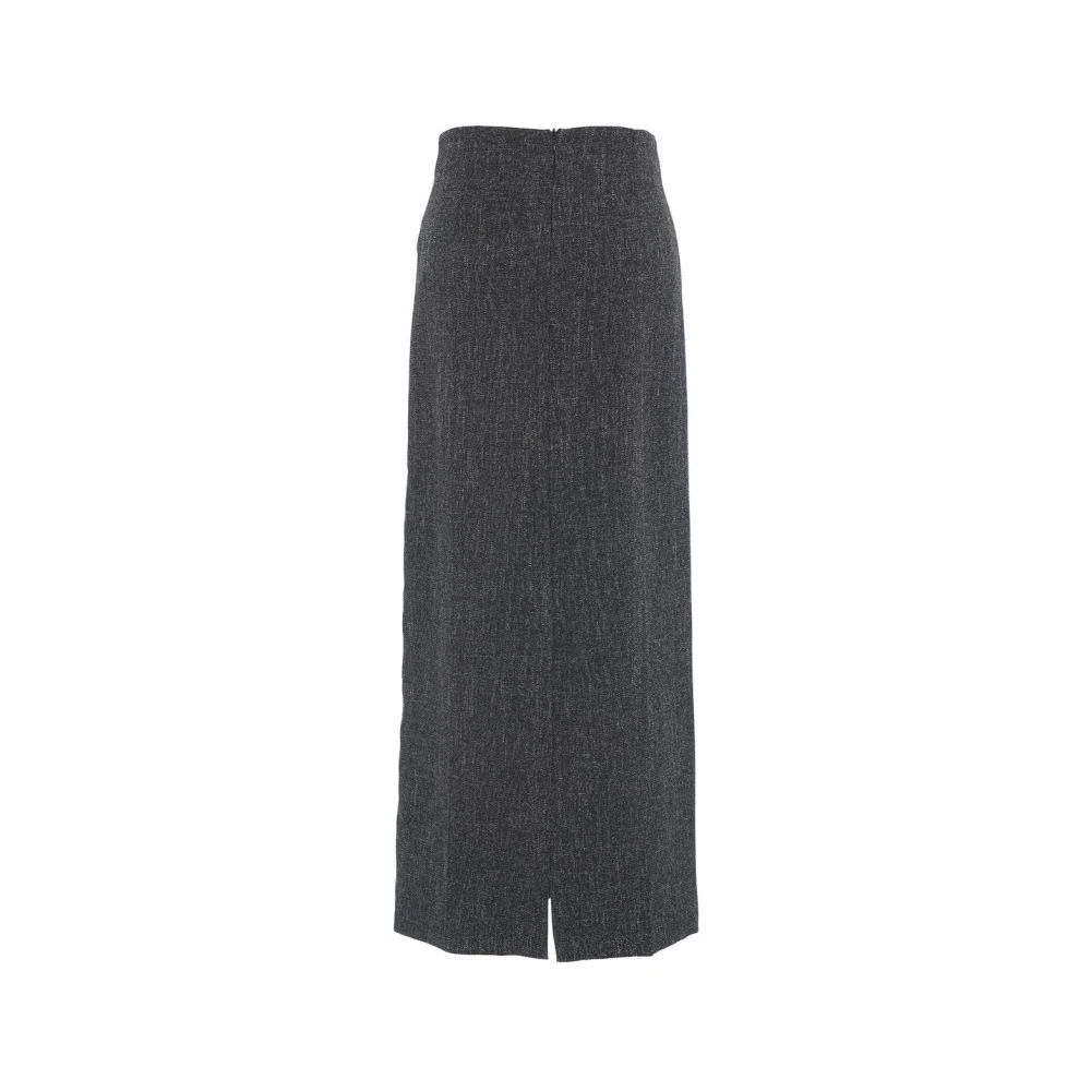 Kaos Zwarte Tweed Maxi Rok Aw24 Black Dames