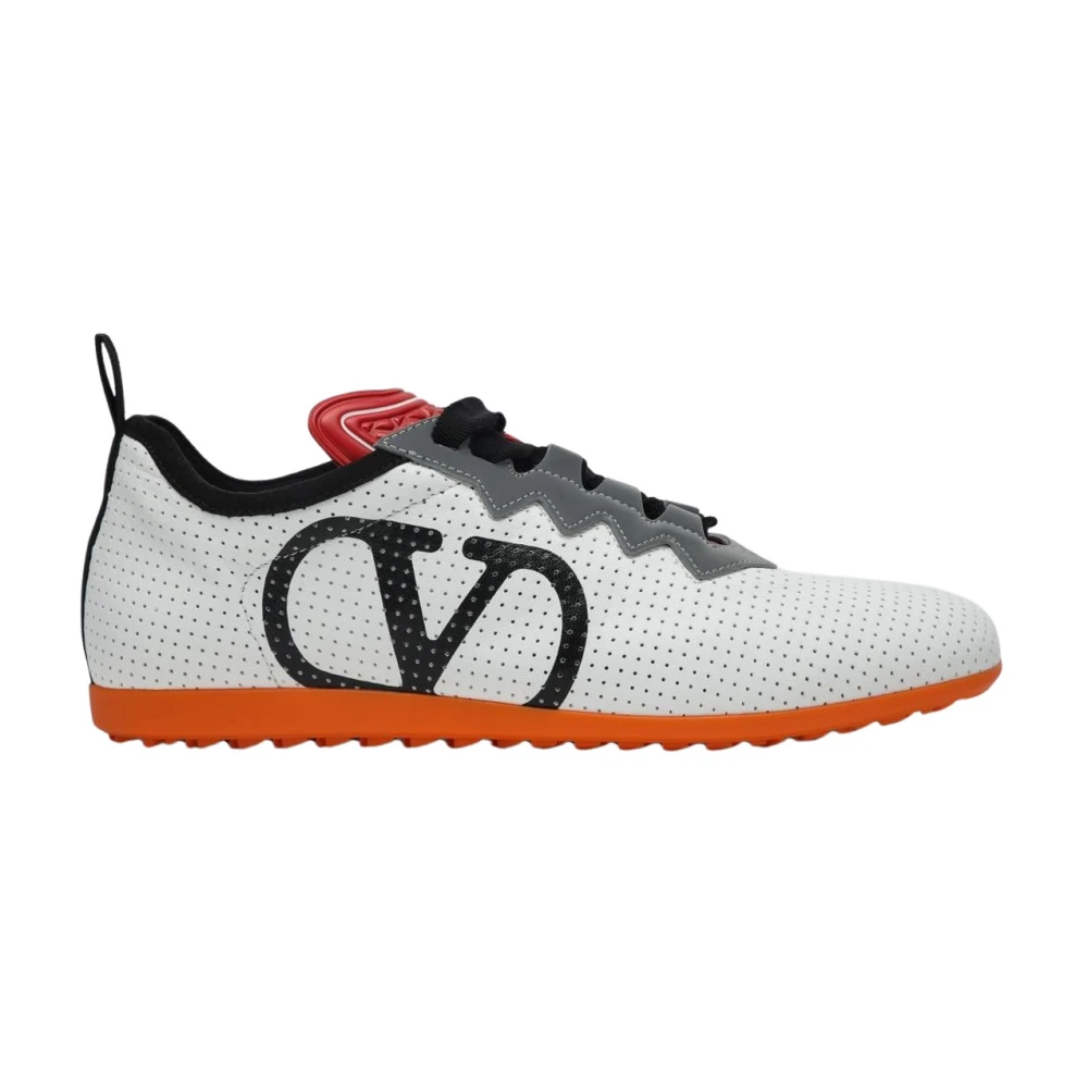 Valentino Garavani Women's White Open Sneakers Perforated Leather