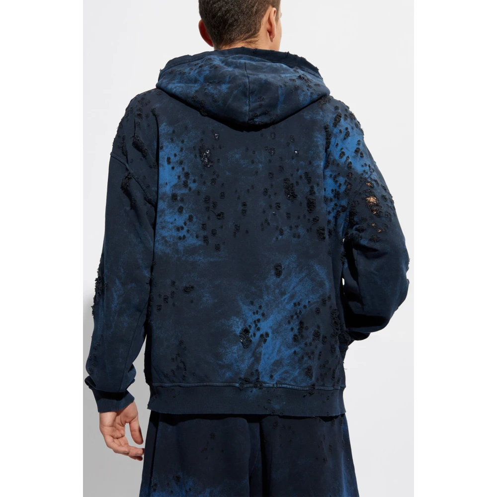 Diesel S-Boxt-Hood hoodie met logo Blue Heren