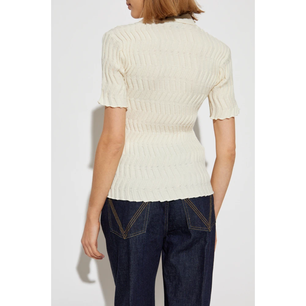 Bottega Veneta Wollen Polo Beige Dames