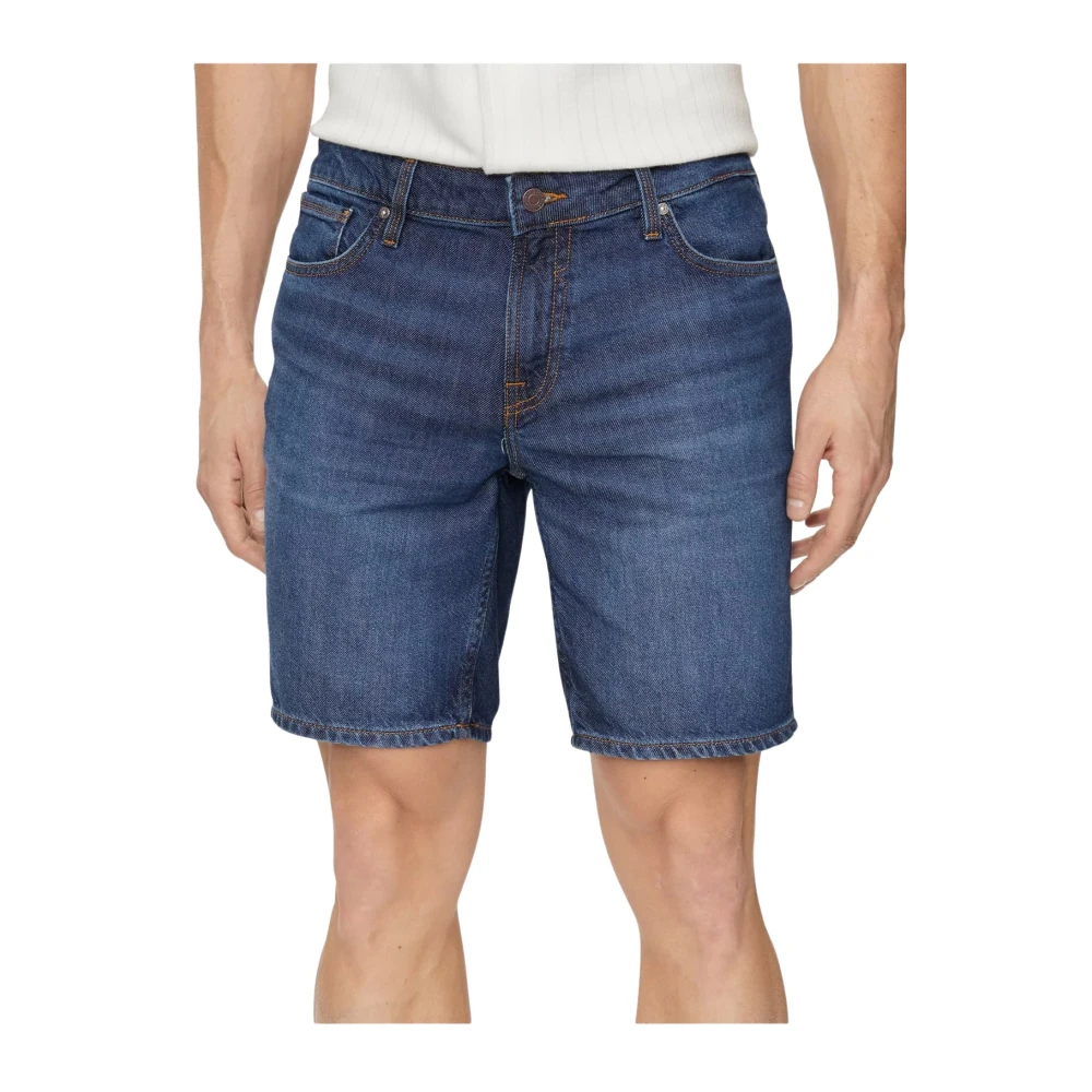 Guess Denim Slim Stretch Bermuda Shorts Blue Heren