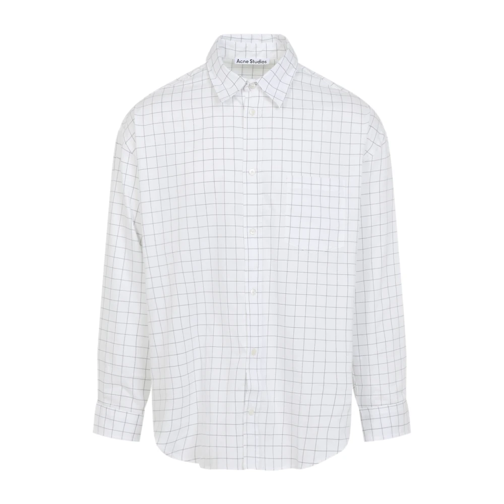 Acne Studios Men's White Check Button-Up Shirt - Casual Shirts - S - Shirts