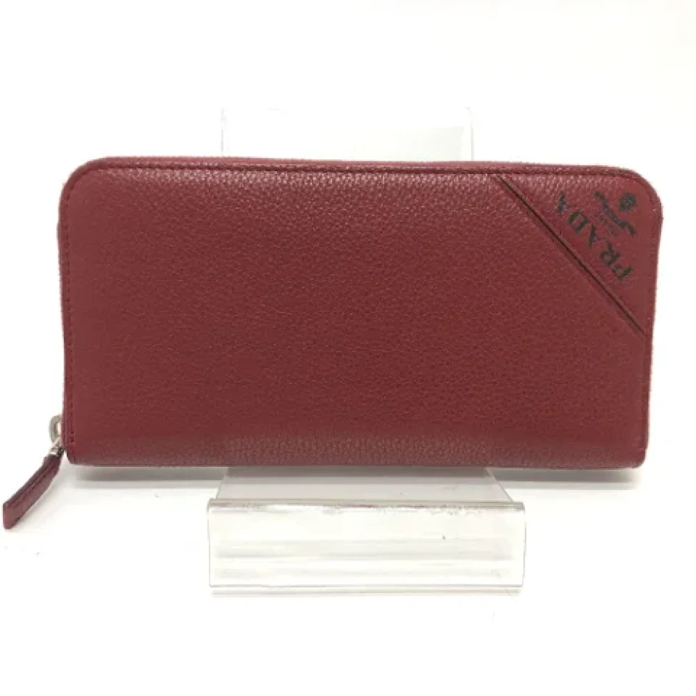 Prada Vintage Pre-owned Leather wallets Red Dames