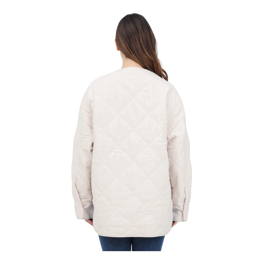 Calvin Klein Jeans Crème Gewatteerde Jas Lente Zomer Beige Dames
