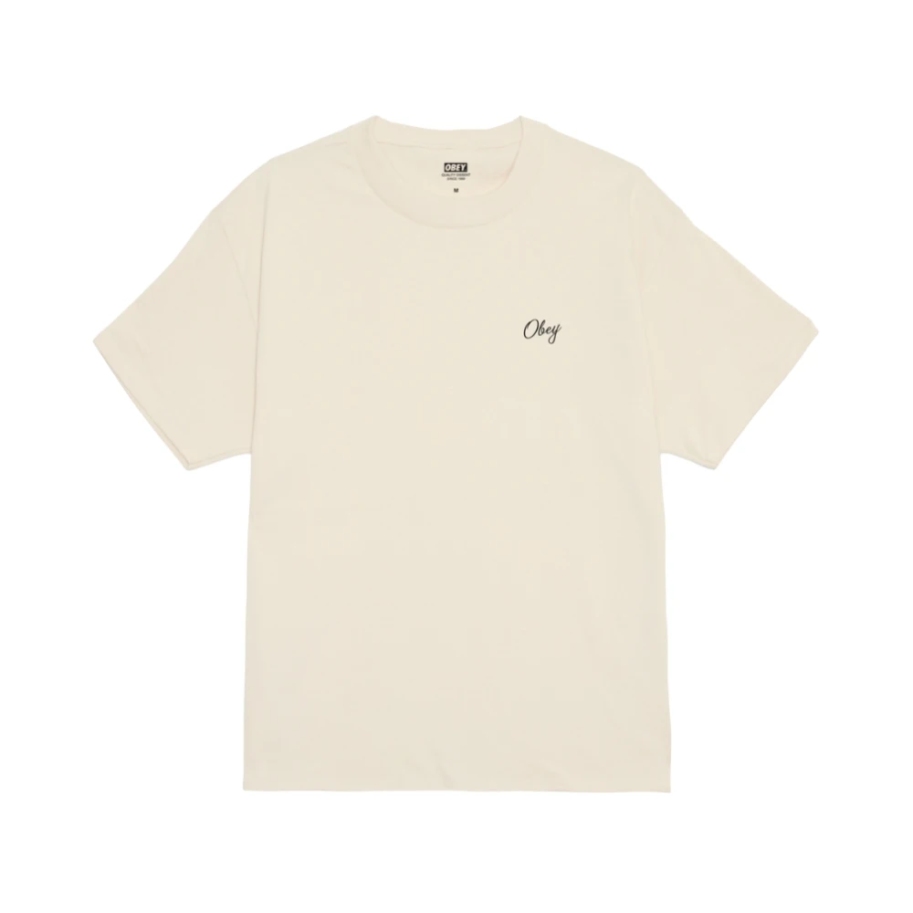 Obey Men's Beige T-Shirt - L - Tops