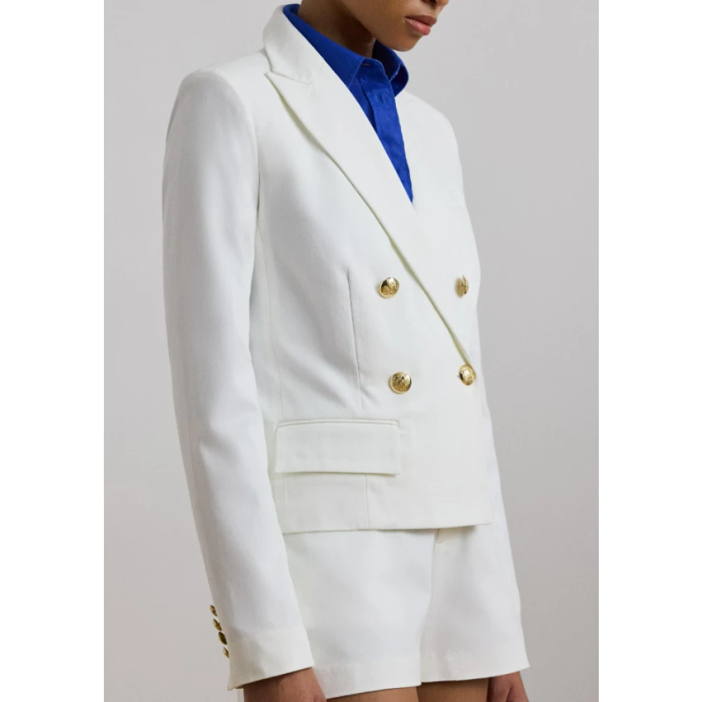 Ralph Lauren Double-Breasted Blazer White Dames