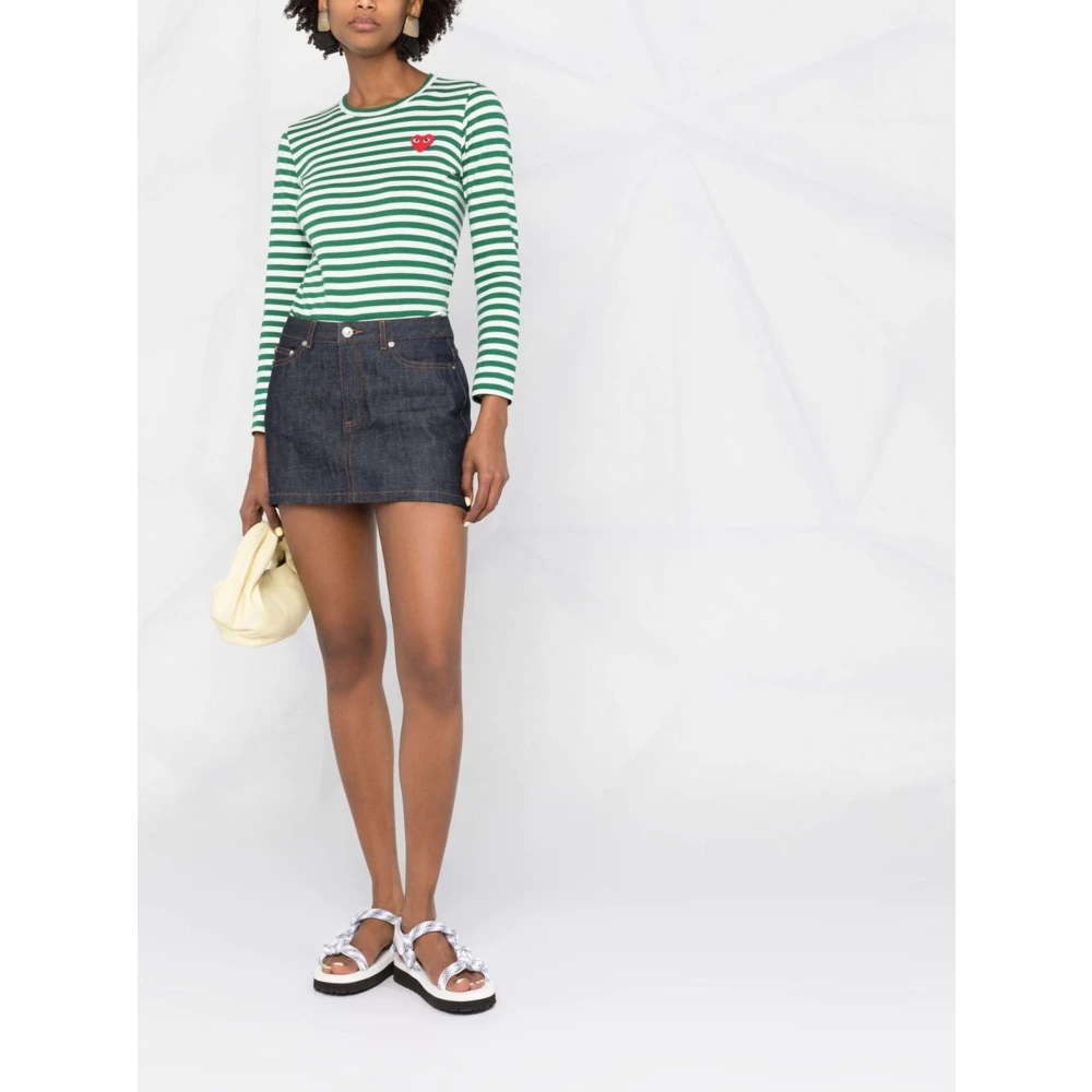 A.p.c. Blauwe Denim Rok met Ritssluiting Blue Dames