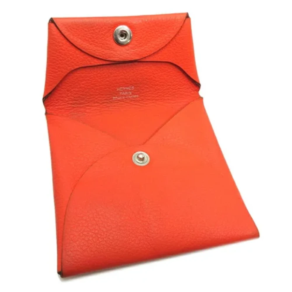 Hermès Vintage Pre-owned Leather wallets Orange Dames