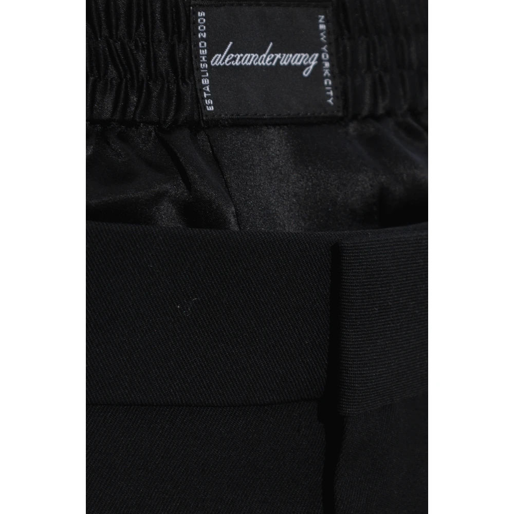 alexander wang Plooivoorkant broek met logo Black Dames