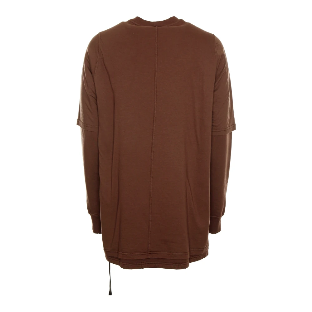Rick Owens Oversized sweatshirt met aangehecht T-shirt Brown Heren