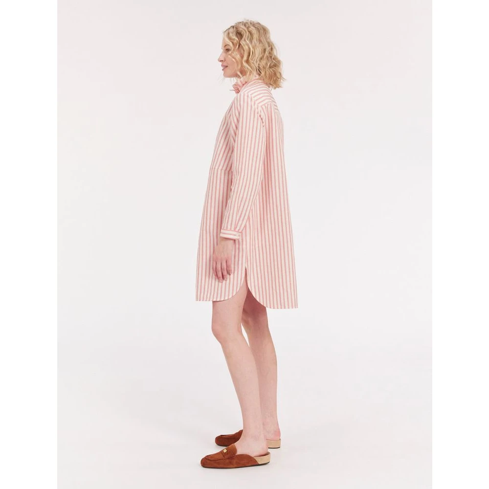 Ines De La Fressange Paris Gestreepte Linnen Jurk Pink Dames
