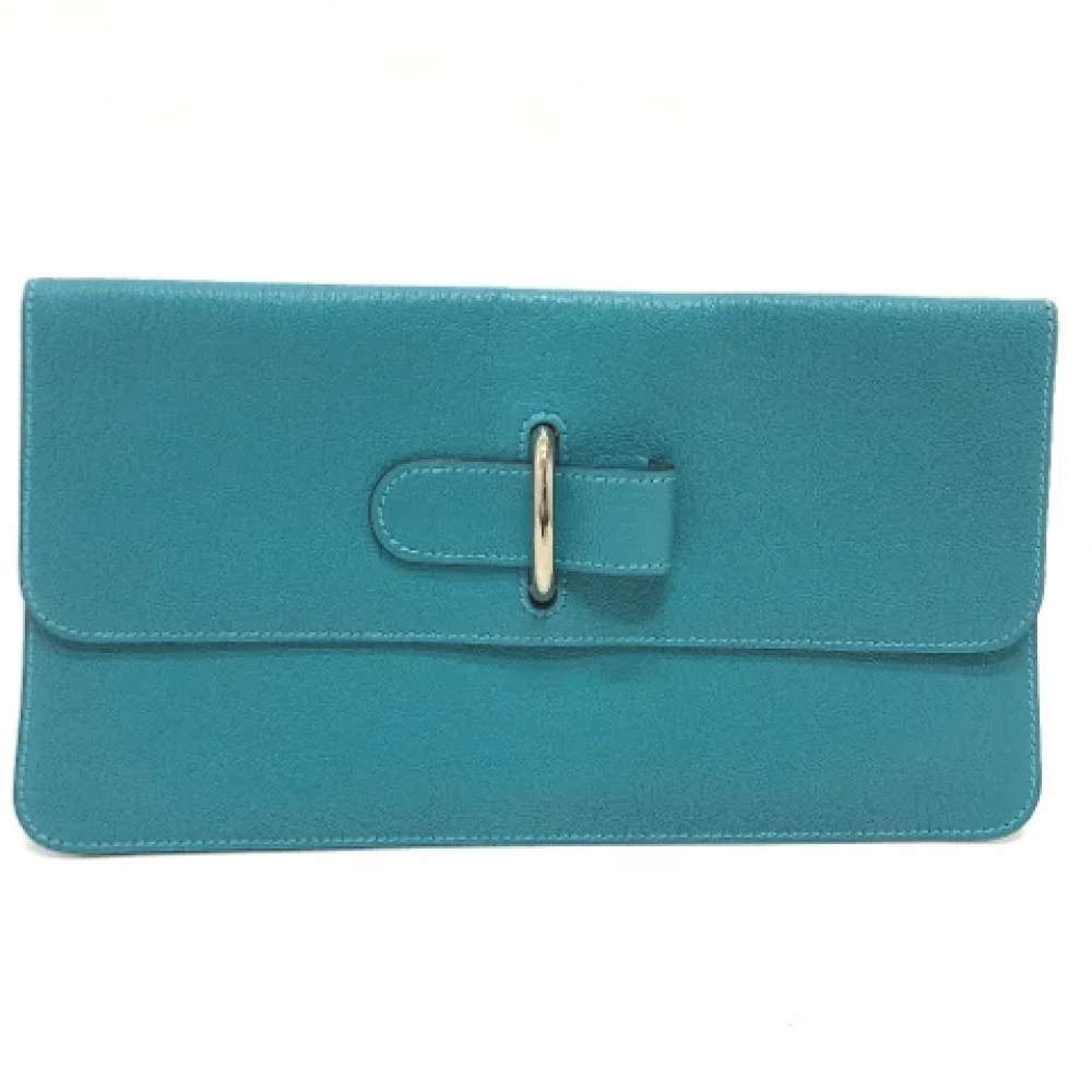 Hermès Vintage Pre-owned Leather pouches Blue Dames
