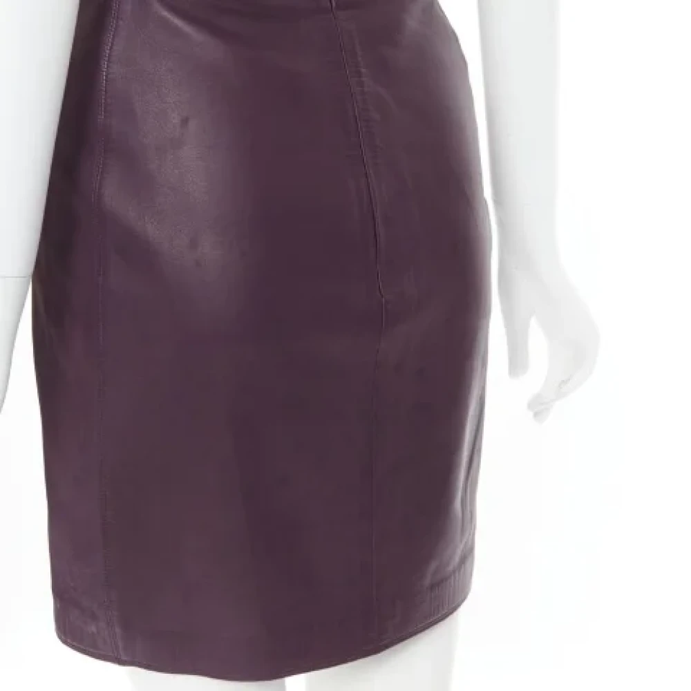 Versace Pre-owned Leather dresses Purple Dames - Thumbnail 9