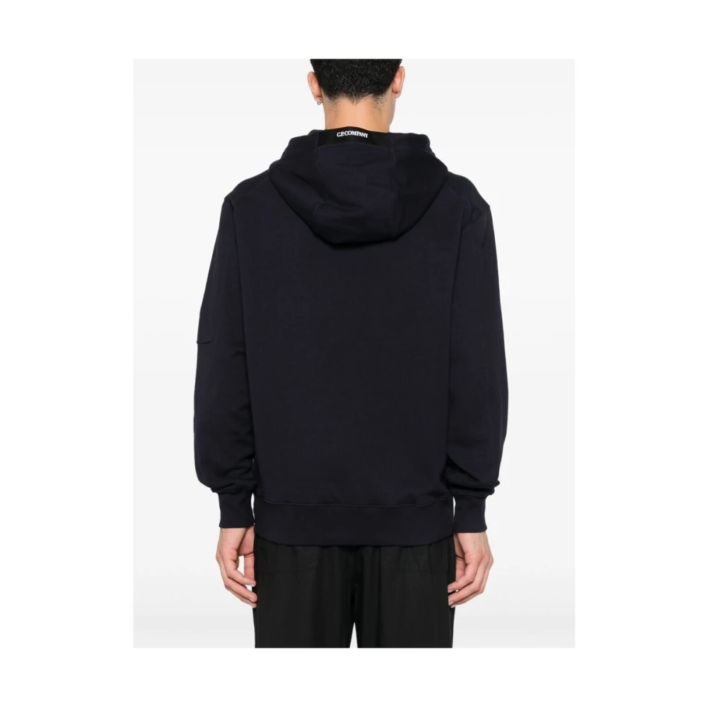C.P. Company Navy Blauwe Hoodie Lens Detail Blue Heren