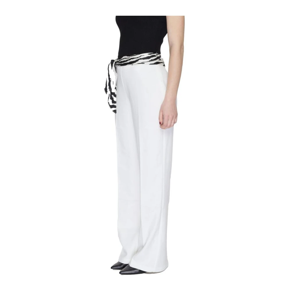 Only Bootcut Polyester Broek met Elastaan White Dames