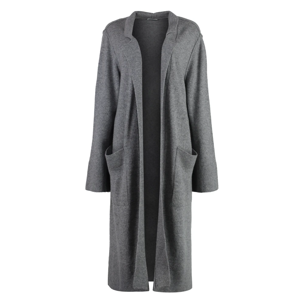 Malo Cashmere Maxi Cardigan met zakken Gray Dames