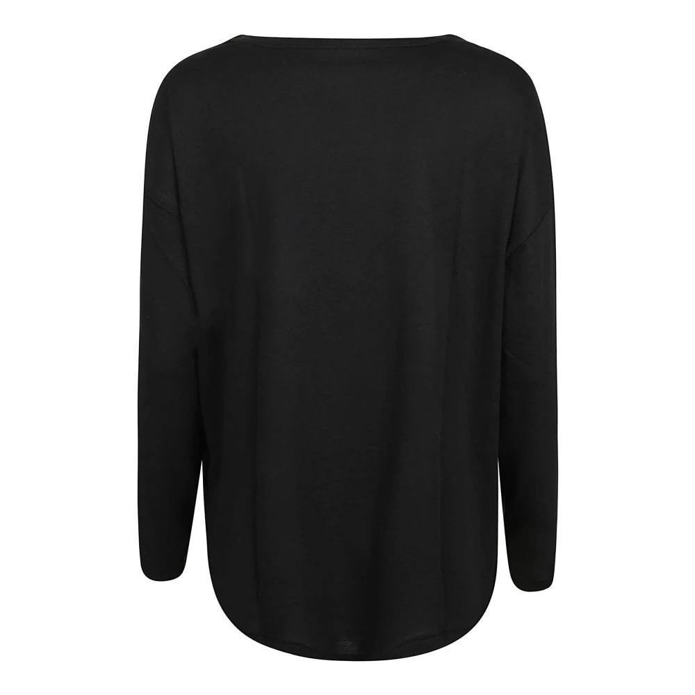 majestic filatures Zwarte Lyocell Katoenen T-shirts en Polos Black Dames