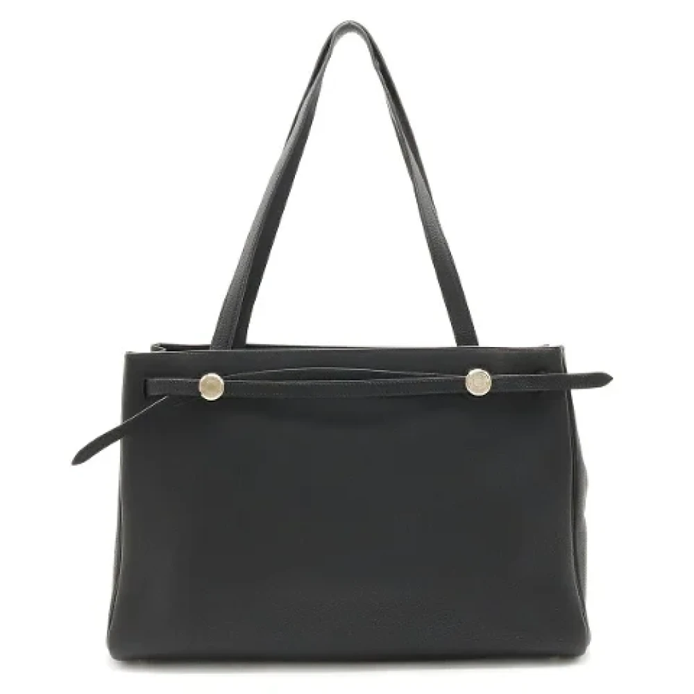 Hermès Vintage Pre-owned Leather shoulder-bags Black Dames