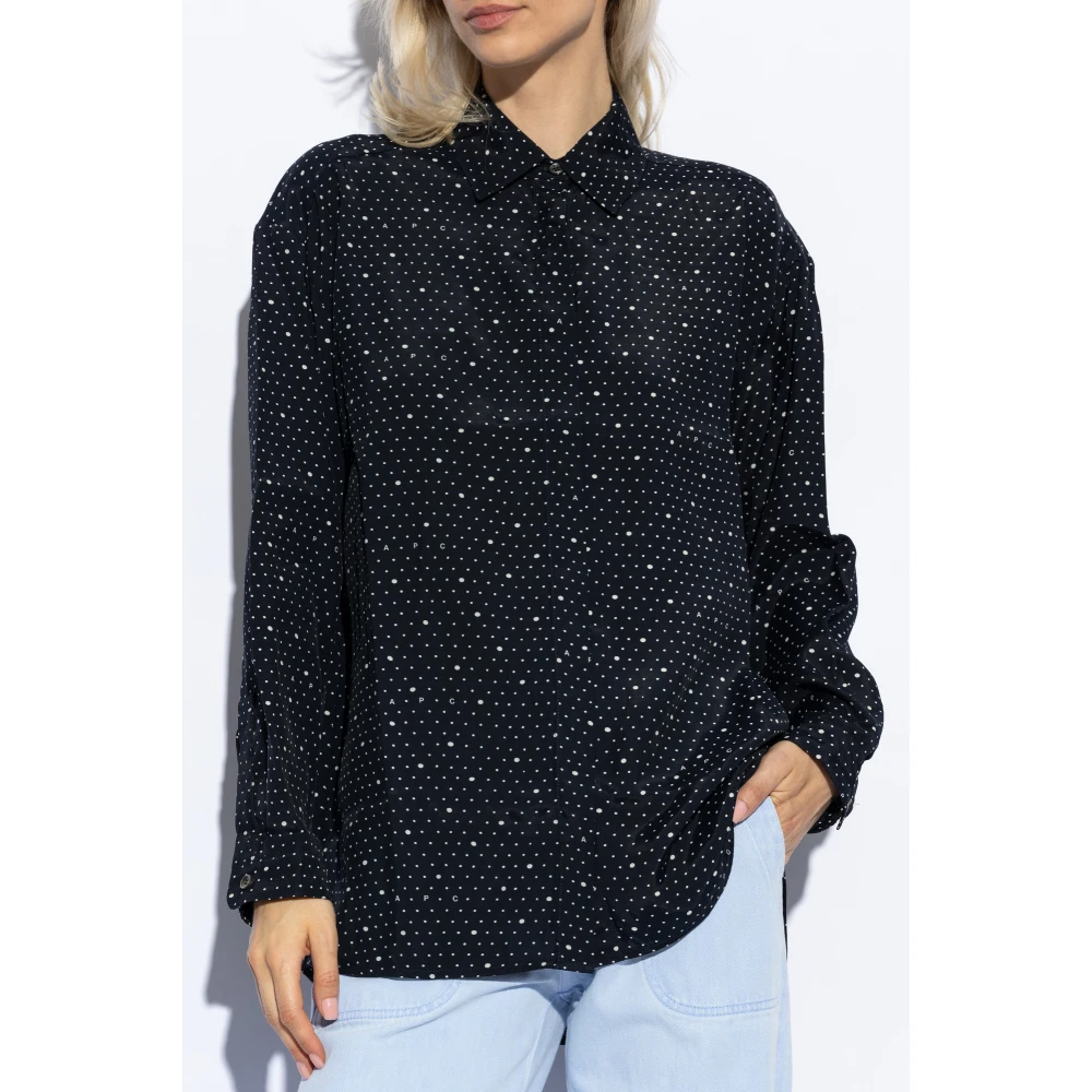 A.p.c. Gestreept overhemd Wendy Blue Dames