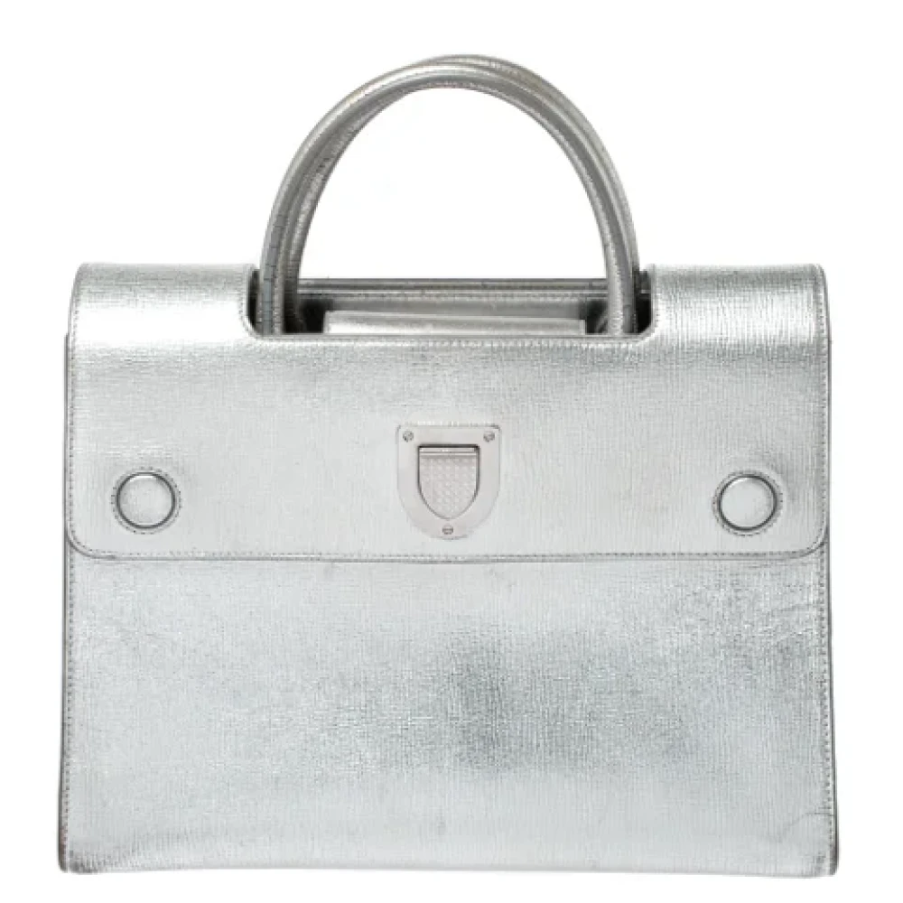 Dior Vintage Pre-owned Leather totes Gray Dames