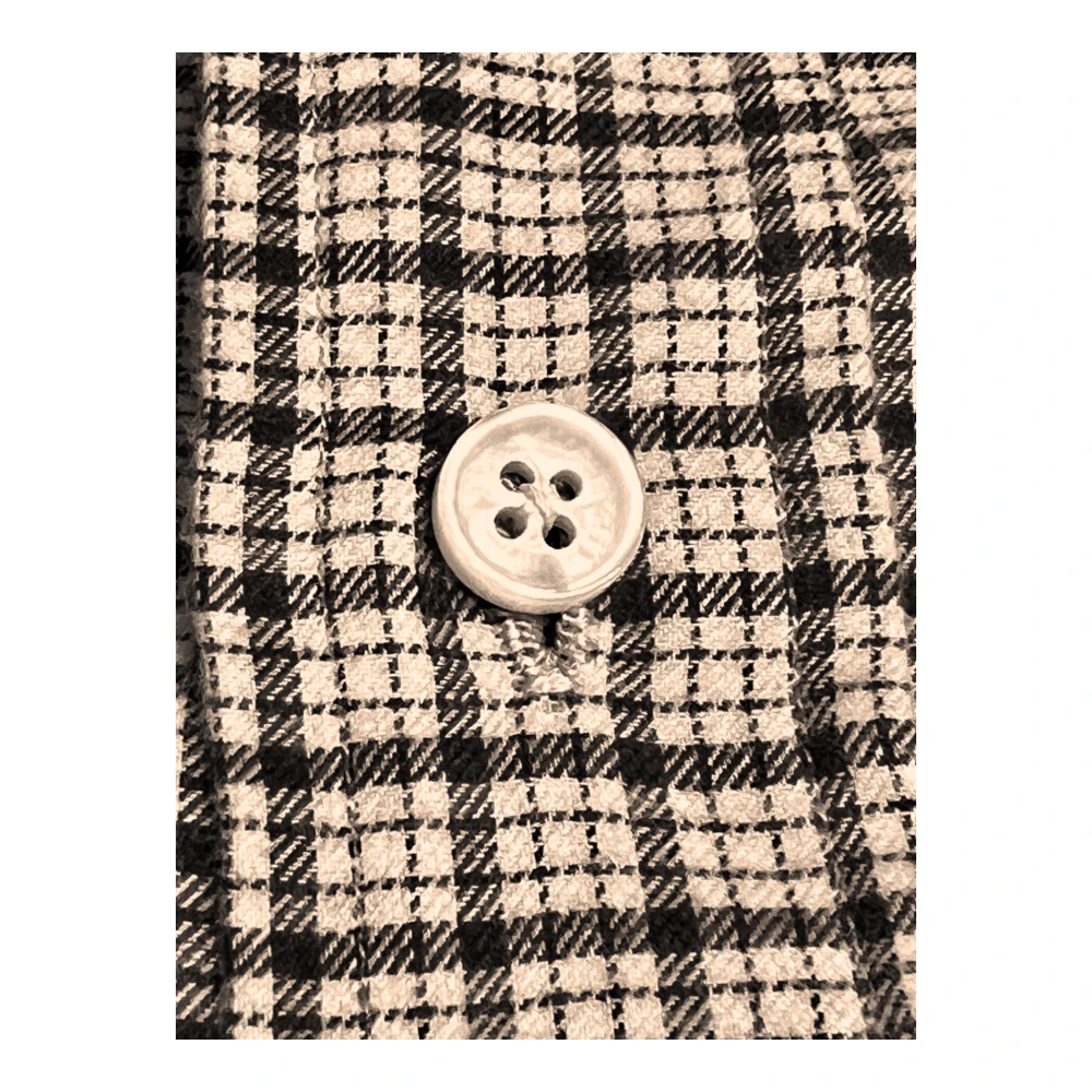 Salvatore Piccolo Zachte Flanellen Bruin Geruite Overhemd Beige Heren
