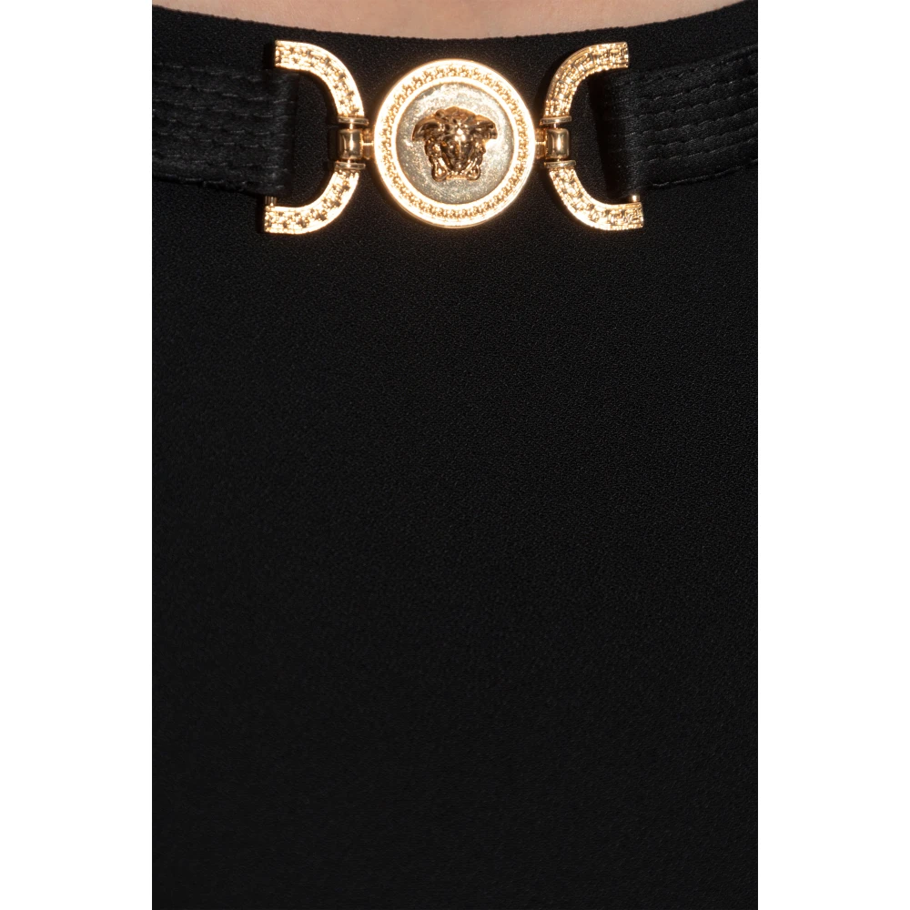 Versace Jurk met applicatie bij de halslijn Black Dames