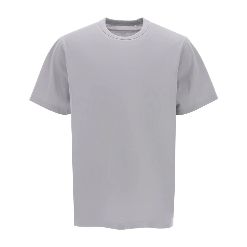 Y-3 Kort T-shirt van katoenmix met logodetail Gray Heren