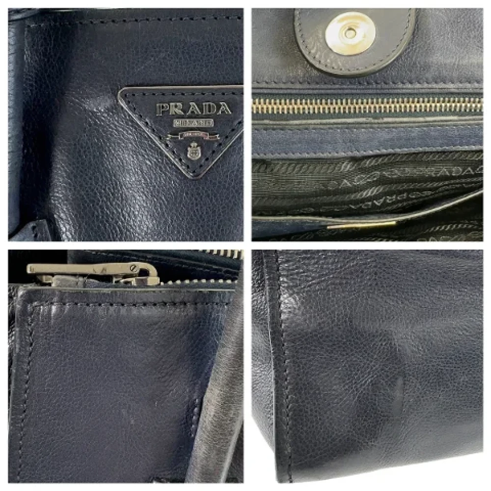 Prada Vintage Pre-owned Leather totes Blue Dames