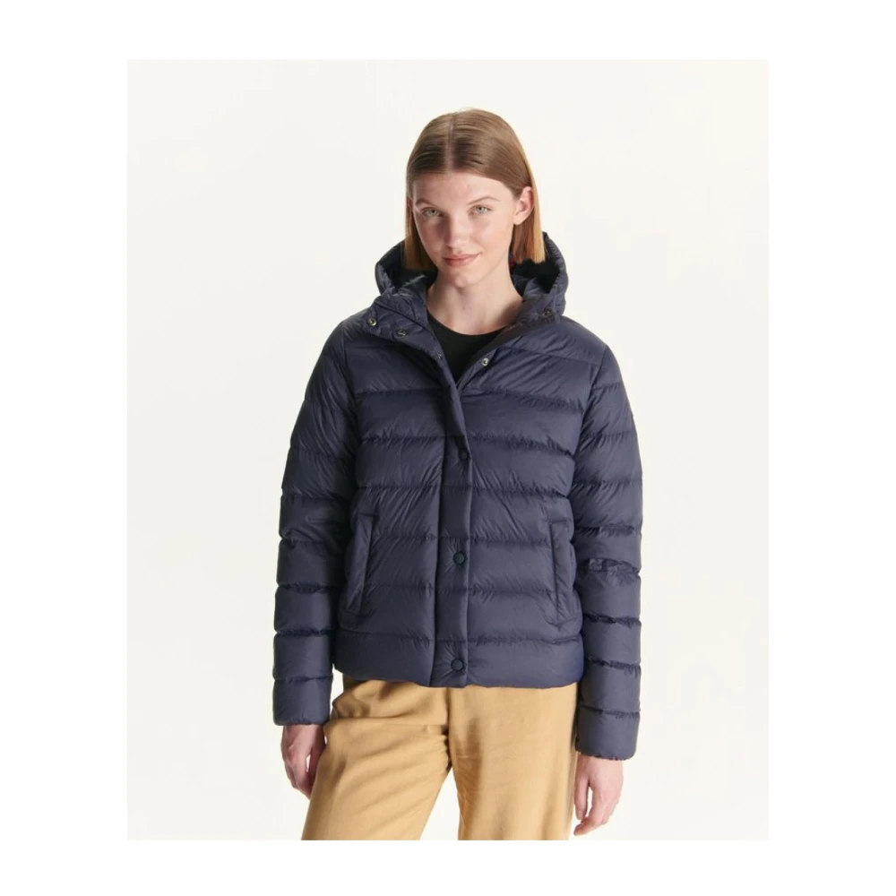 Jott Gewatteerde jas met capuchon Blauw Patched Blue Dames