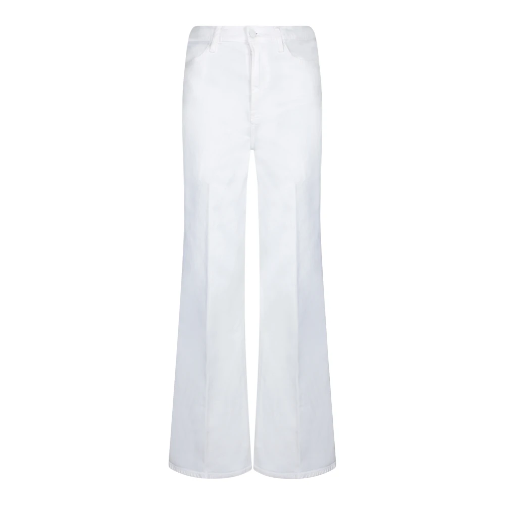 7 For All Mankind Women's White High-Rise Flared Jeans