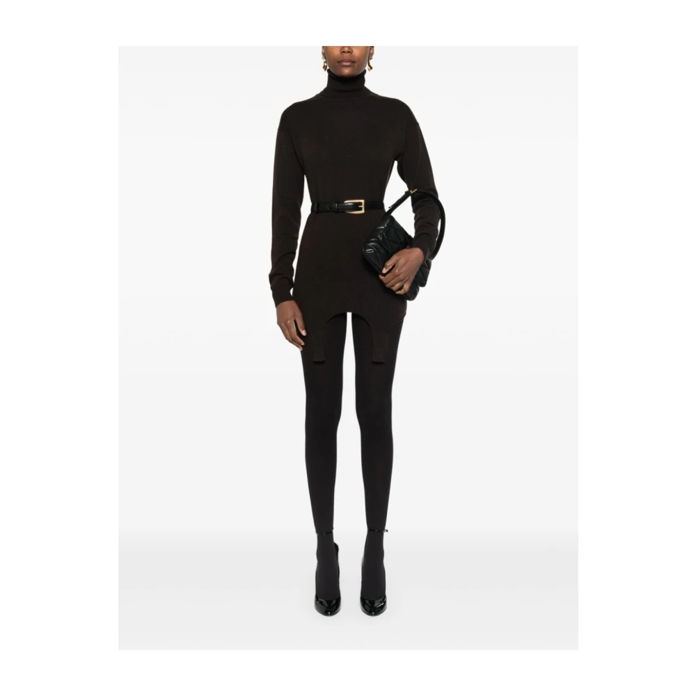 Saint Laurent Garter Sweater Brown Dames