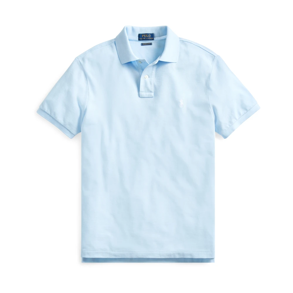 Polo Ralph Lauren Uomo Blu Polo Shirt In Mesh Custom Slim Fit