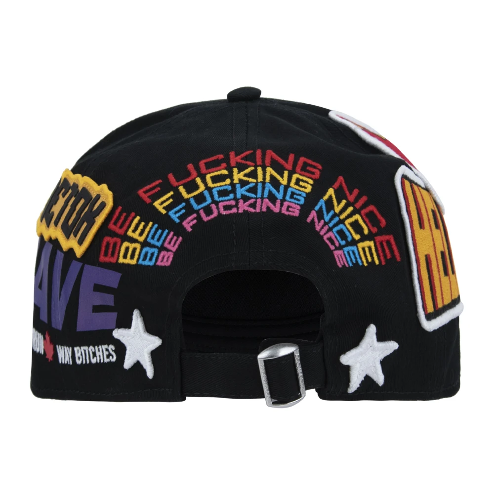 Dsquared2 Vintage Baseball Cap met gesp Black Unisex