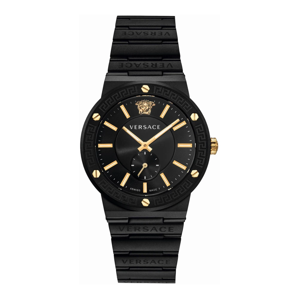 Versace Greca Logo Svart Guld Klocka Black, Herr